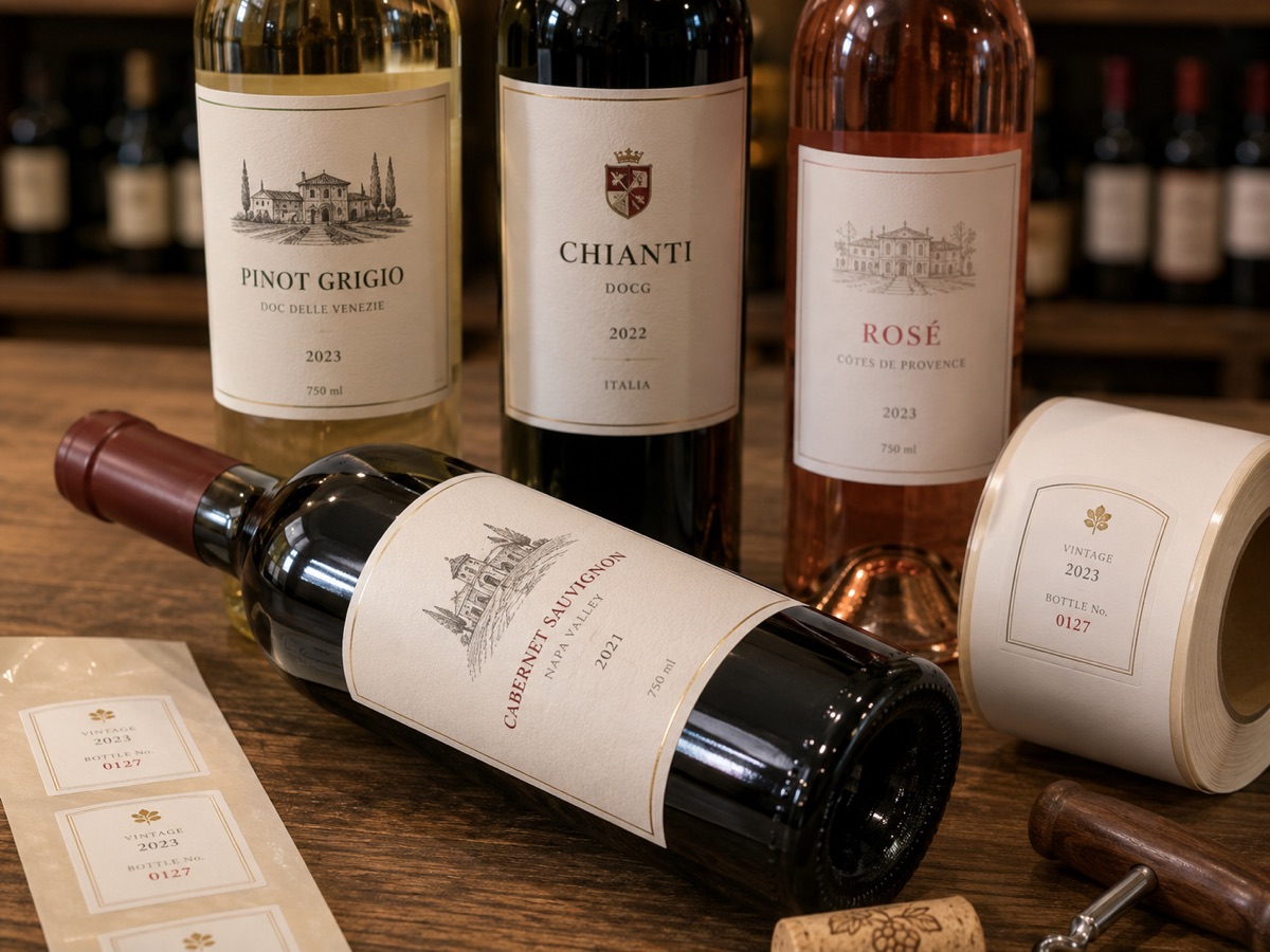 Wine and spirits bottle labels